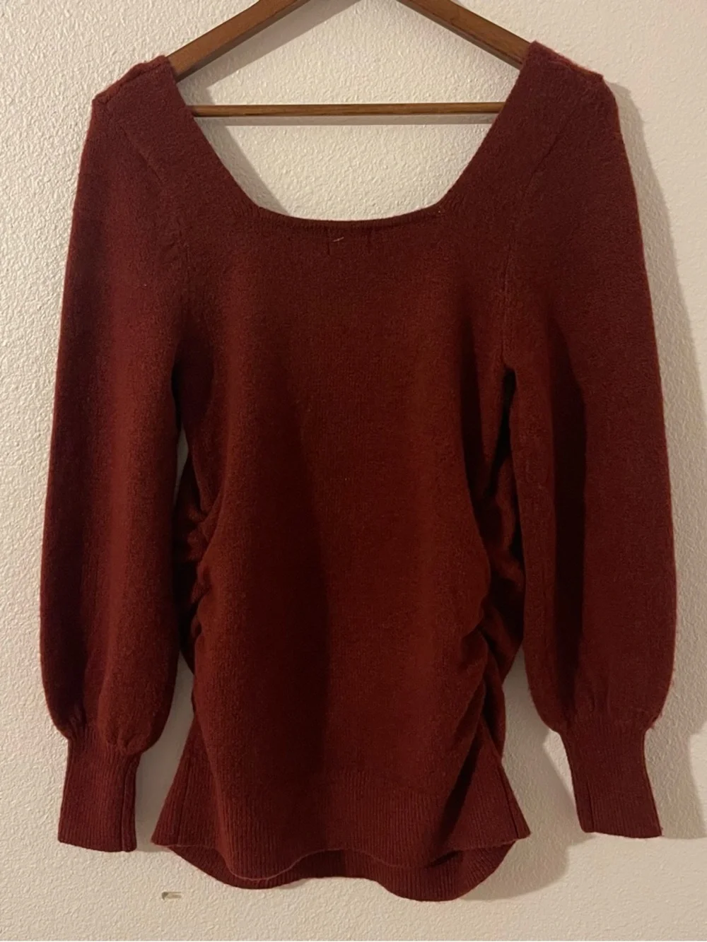 INGRID & ISABEL Square Neck Burgundy Femme Maternity Sweater XS